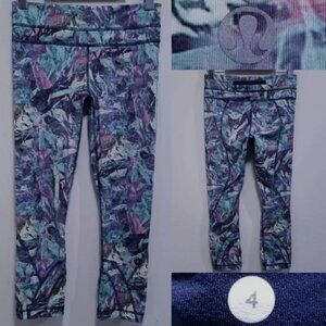 Lululemon Inspire Tight 4 XS Woman's Iridescent Multi Leggings Skinny Crop Capri